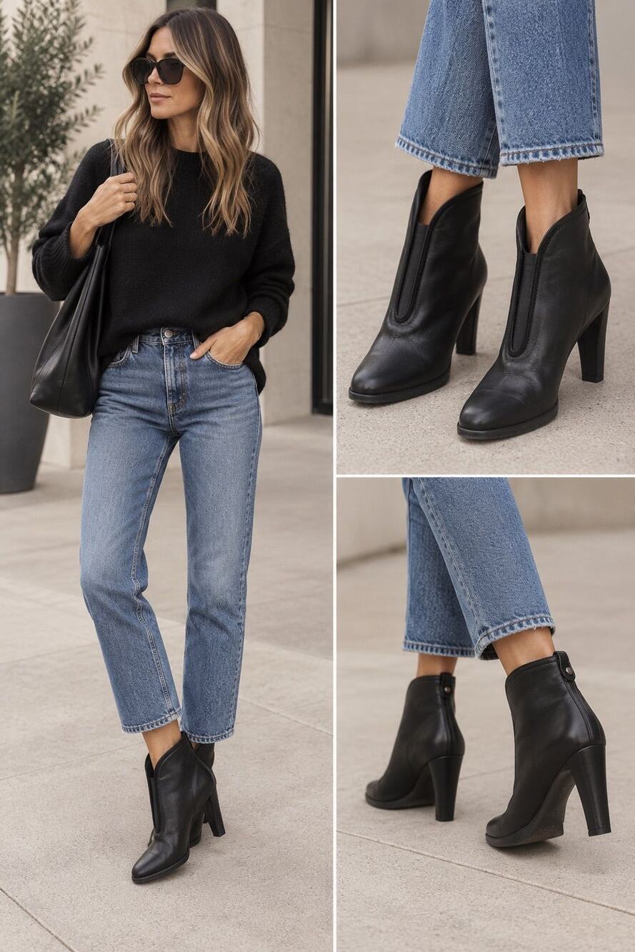 Stuart Weitzman Pull on leather Boots SZ 8
